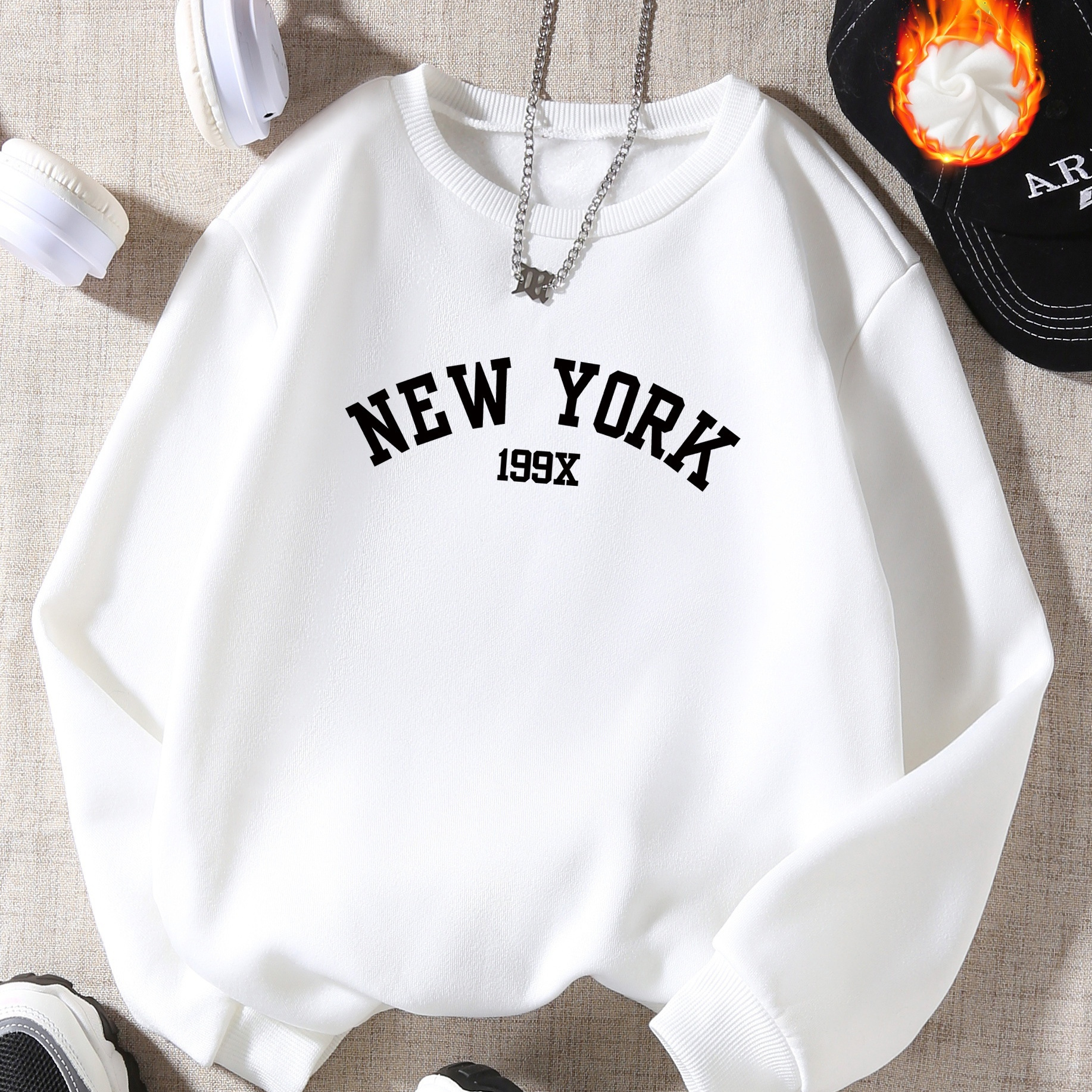 

Toddler Girls Fleece Pullover Sweatshirt, Fashion Letter Letter Print, Everyday Long Sleeve Casual Sports Tops