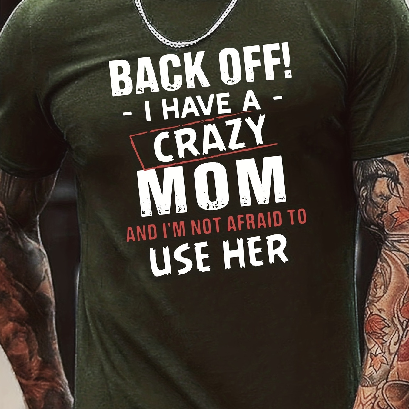 

Tees For Men, Funny 'crazy Mom' Print T Shirt, Casual Short Sleeve Crew Neck Tshirt For Summer Spring Fall, Tops As Gifts