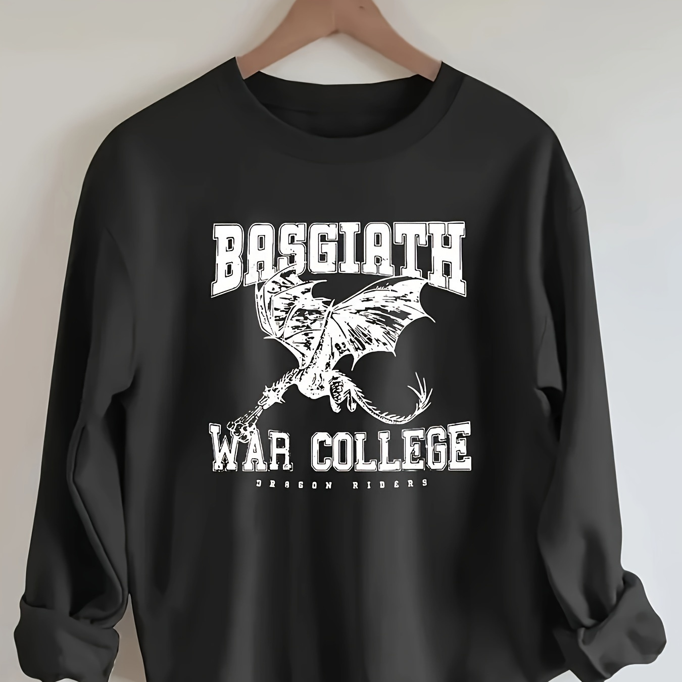 

Brsgiath War College Graphic Sweatshirt - 100% Polyester Crew Neck Casual Knit Pullover For Fall/winter