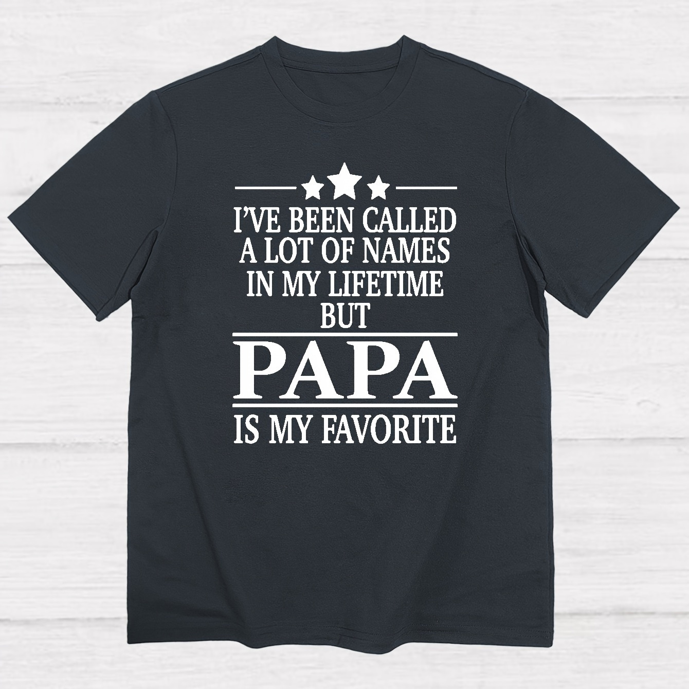 

Plus Size Men's Casual Graphic Tees For Summer, "papa Is My Favourite" Print Crew Neck Oversized T-shirts, Trendy Chic Outfit Men's Clothings