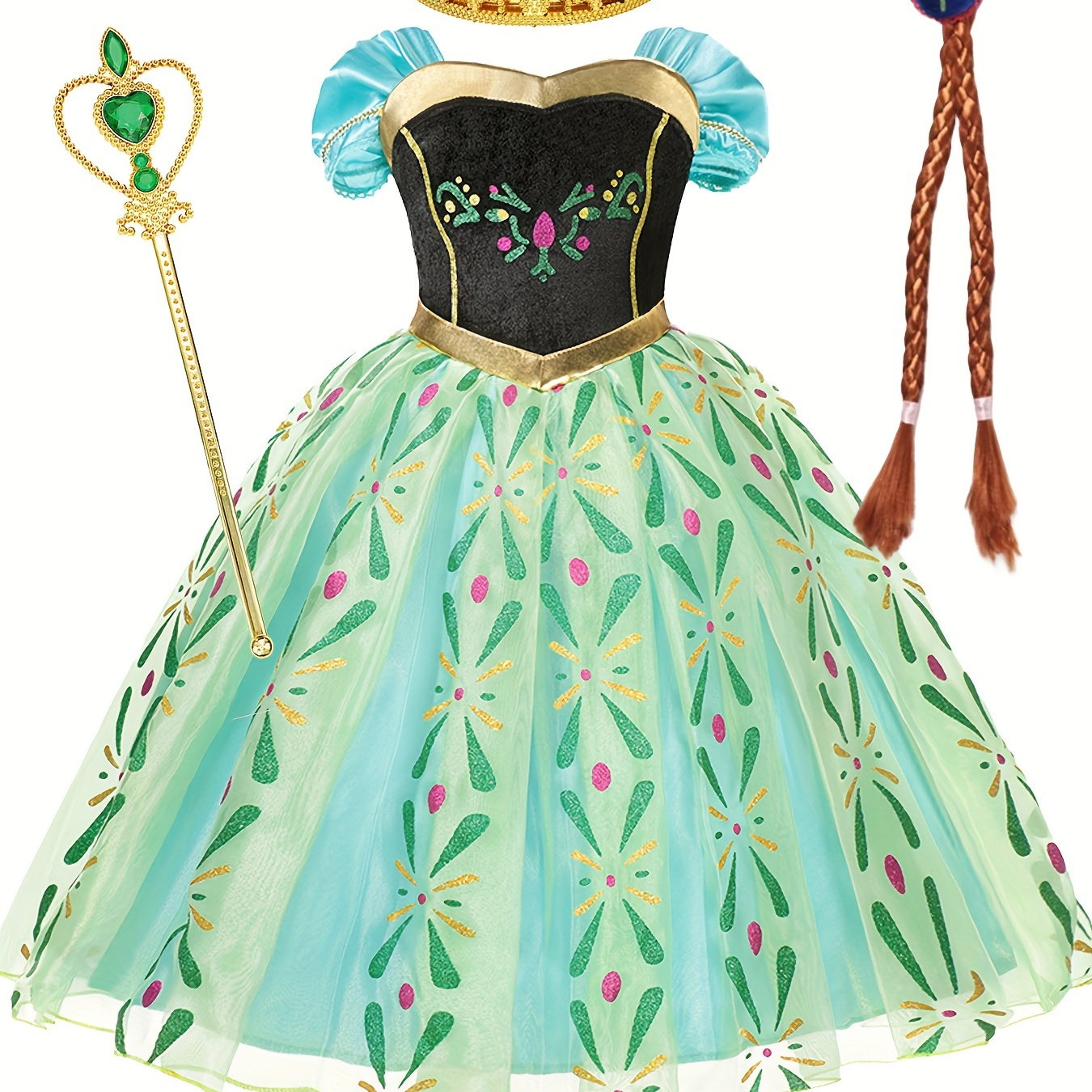 

Dreamy Girls Splicing Princess Mesh Dress Girl's Dress Up For Carnival Party Performance Gift