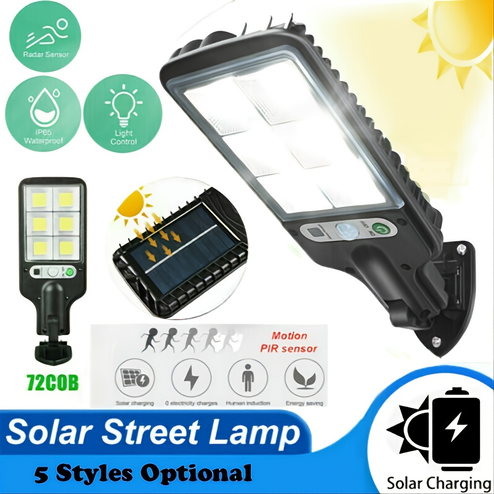 1pc 600W LED Solar Wall Light, Motion Sensor, Outdoor Garden Security Street Yard Lamp With Battery