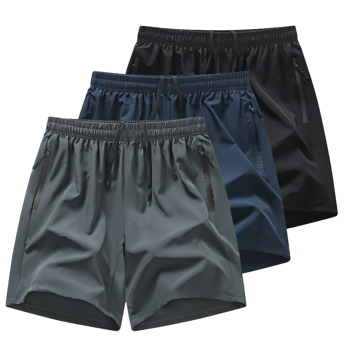 

3pcs Men's Outdoor Casual Sports Shorts Comfortable And Soft In Multiple Colors