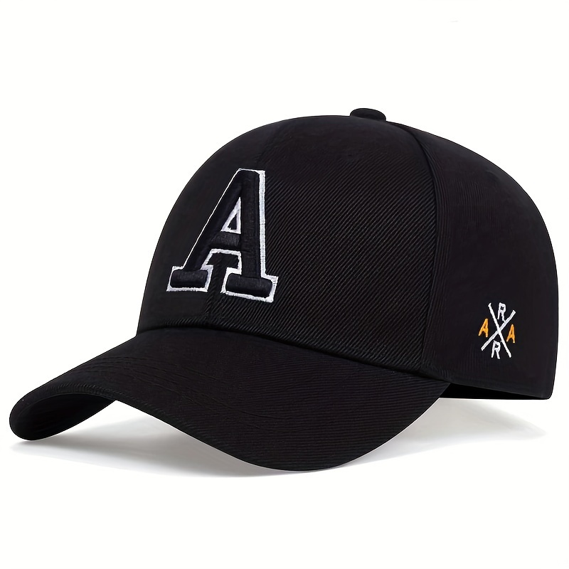 

Letter A Embroidery Baseball Cap Solid Color Simple Casual Sports Hat Sunscreen Dad Hats