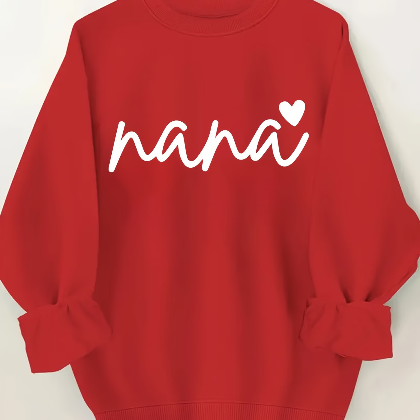 

Cozy Plus Size 'nana' Letter Print Sweatshirt For Women - Casual Crew Neck, Long Sleeve Pullover, Machine Washable - Fall & Winter