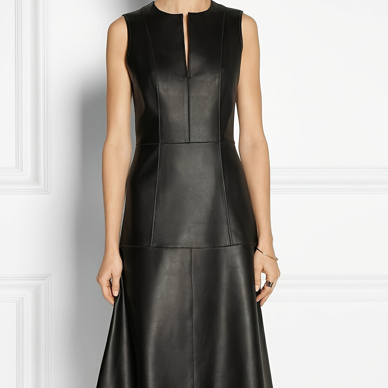 

Ladies' Sleeveless Leather Dress 483