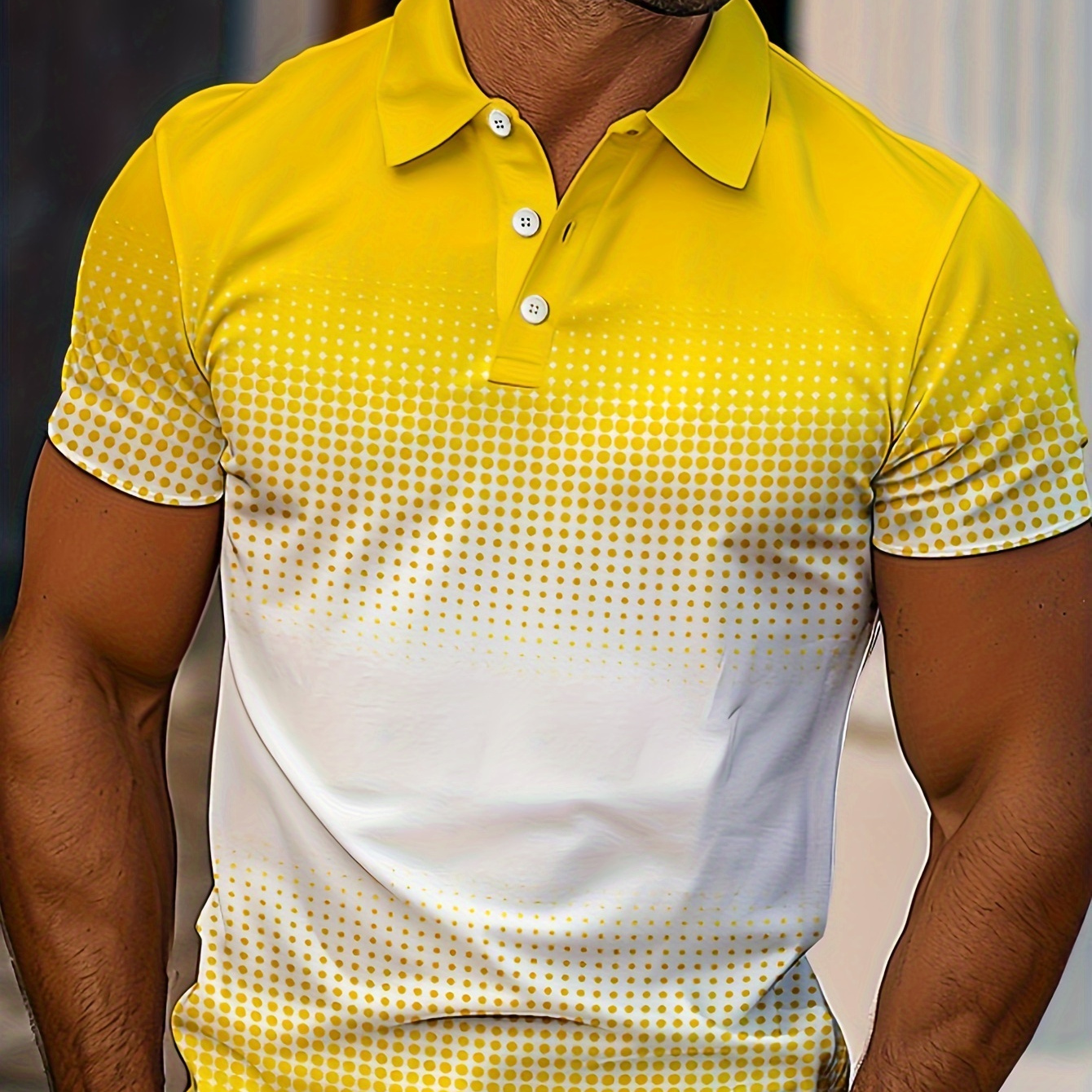 

Men's Color Block Golf T-shirt For Summer, Trendy Casual Short Sleeve Tennis Tees For Males