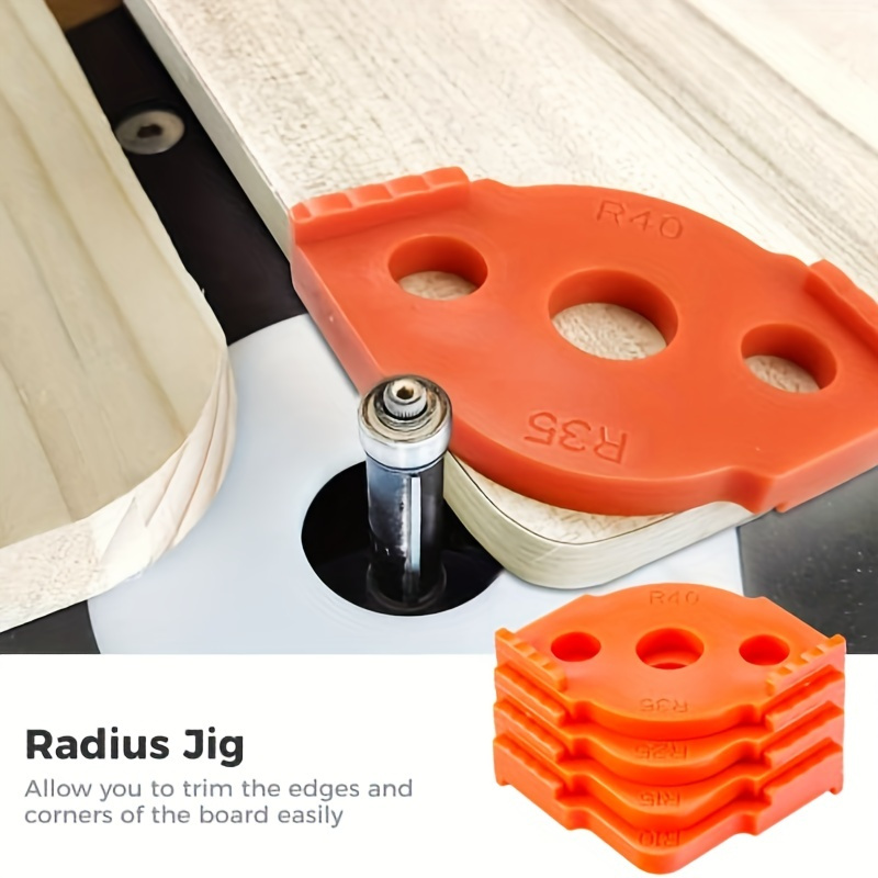 

4 Pack Corner Radius Jig Router Templates - Create Perfect Rounded Corners For Woodworking Projects - Orange