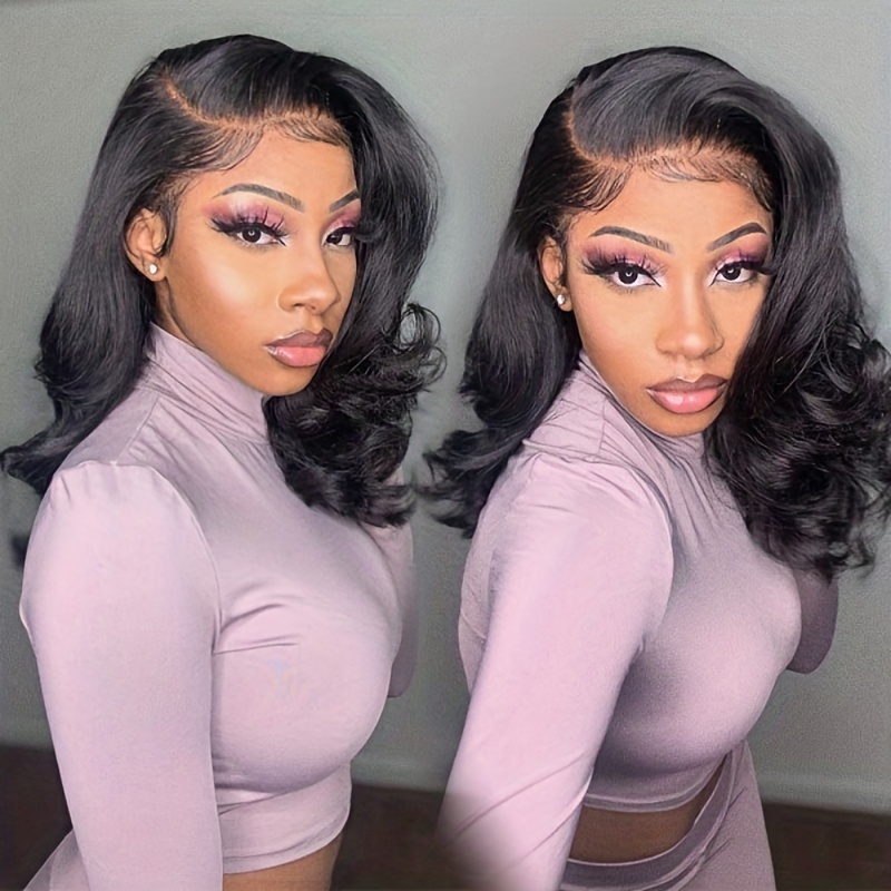 

Brazilian Body Wave Short Bob Hd Transparent 13x4 Lace Front Human Hair Wigs For Women Pre Plucked Natural Color Remy Hair