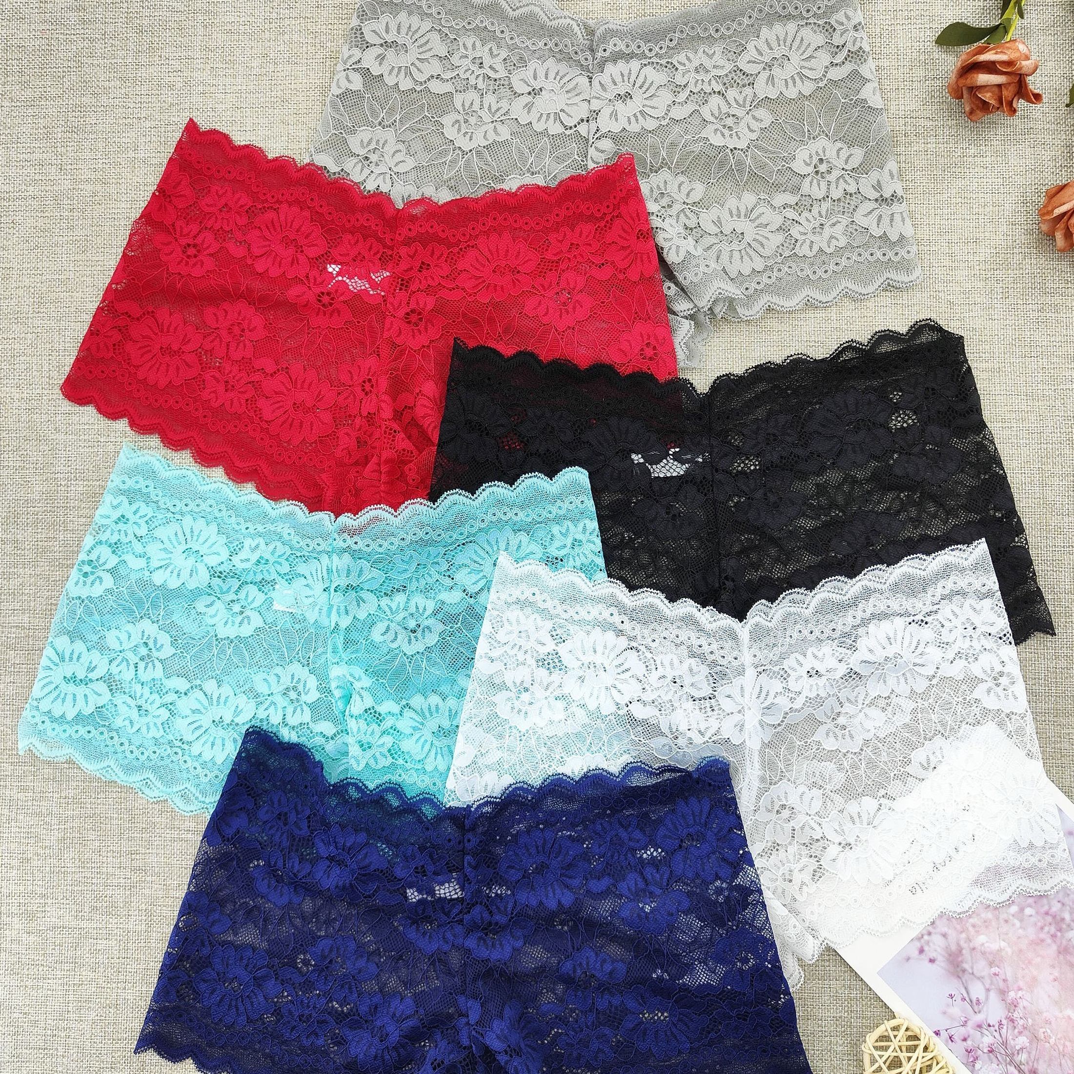 Floral Lace Boyshort Panties Soft Comfortable Scallop Trim - Temu