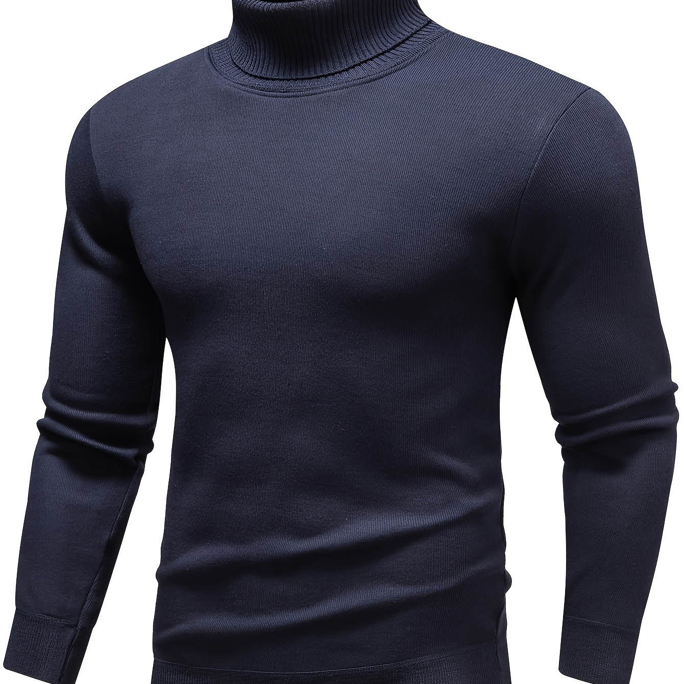 

Men's Casual Turtleneck Sweater, Warm Comfortable Long Sleeve Top Slim Handsome Base Shirt, Men's Trendy Pullovers