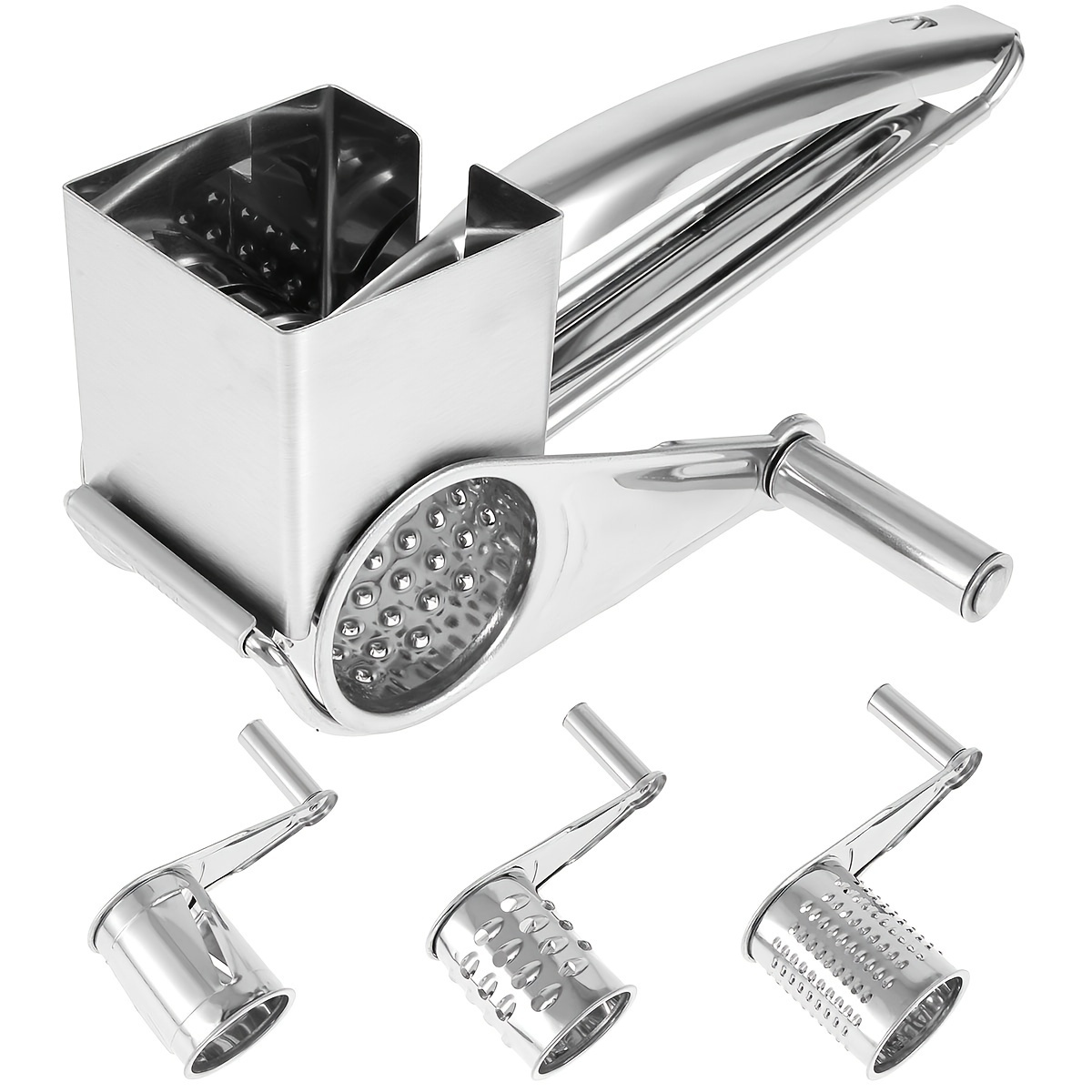 Rotary Cheese Grater Manual Handheld Cheese Grater with Stainless Steel  Drum for Grating Hard Cheese Chocolate Nuts Kitchen Tool (/, Black, 1)