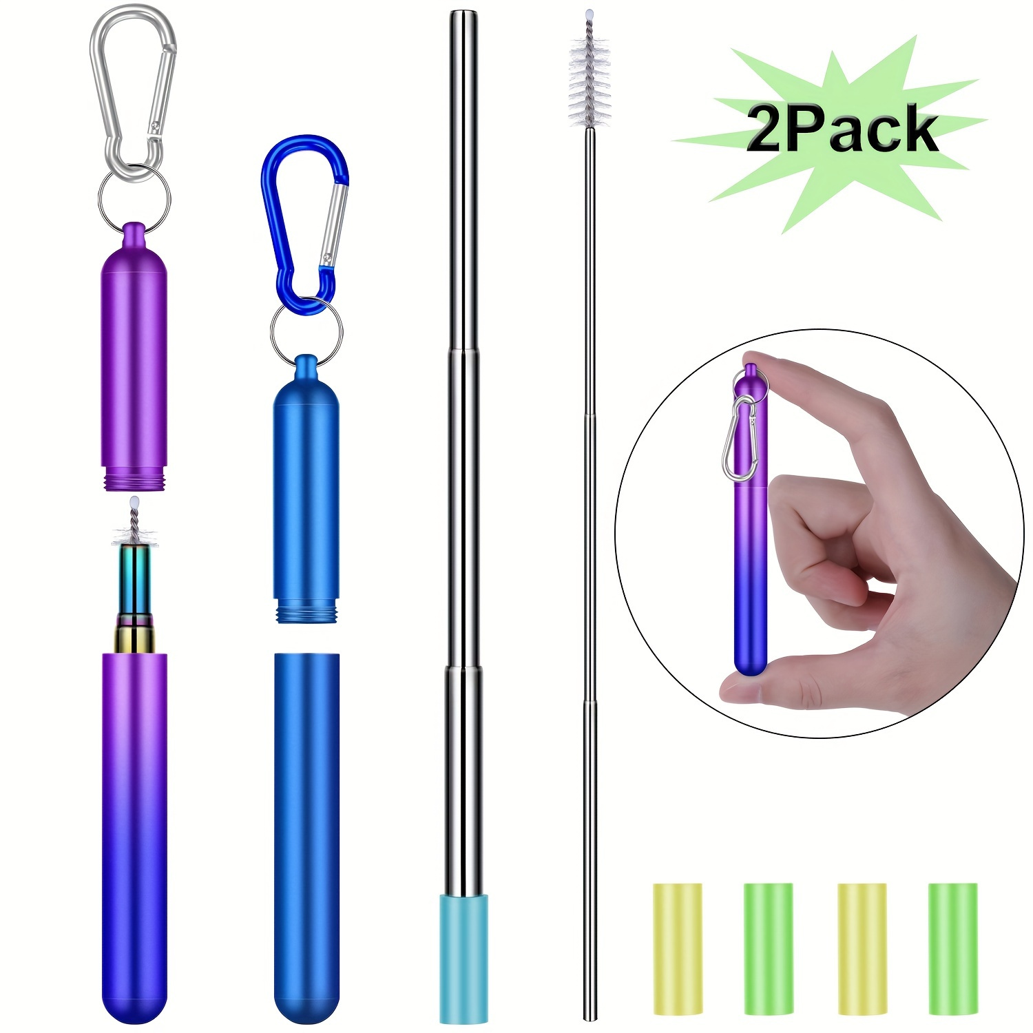 50 Pcs Silicone Straw Elbows Tips Rubber Metal Straws Tips Covers Reusable  Straws Soft Drinking Silicone Straw Tips Only Stainless Steel Straw with 2  Brush (1/3 Inch, 8 mm) 