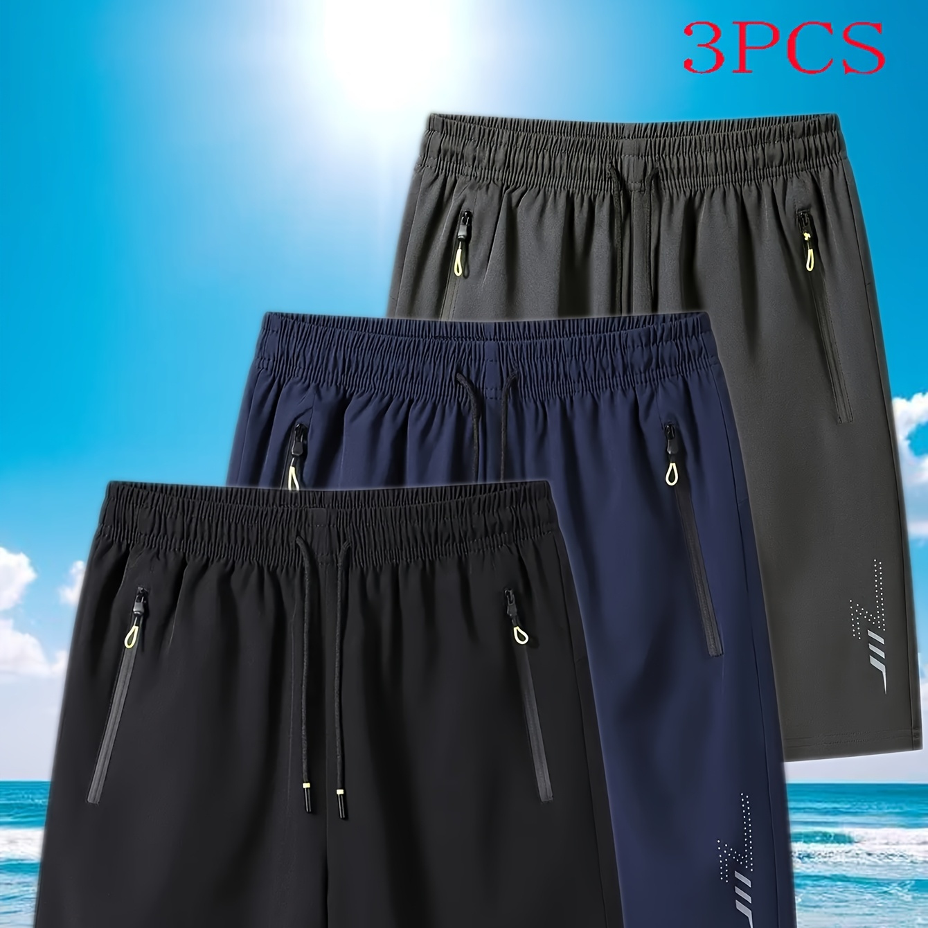 YANFJHV Pantaloni Estivi Da Uomo In Tinta Unita Arcobaleno, Con Coulisse, Per Sport, Corsa - Foto 6