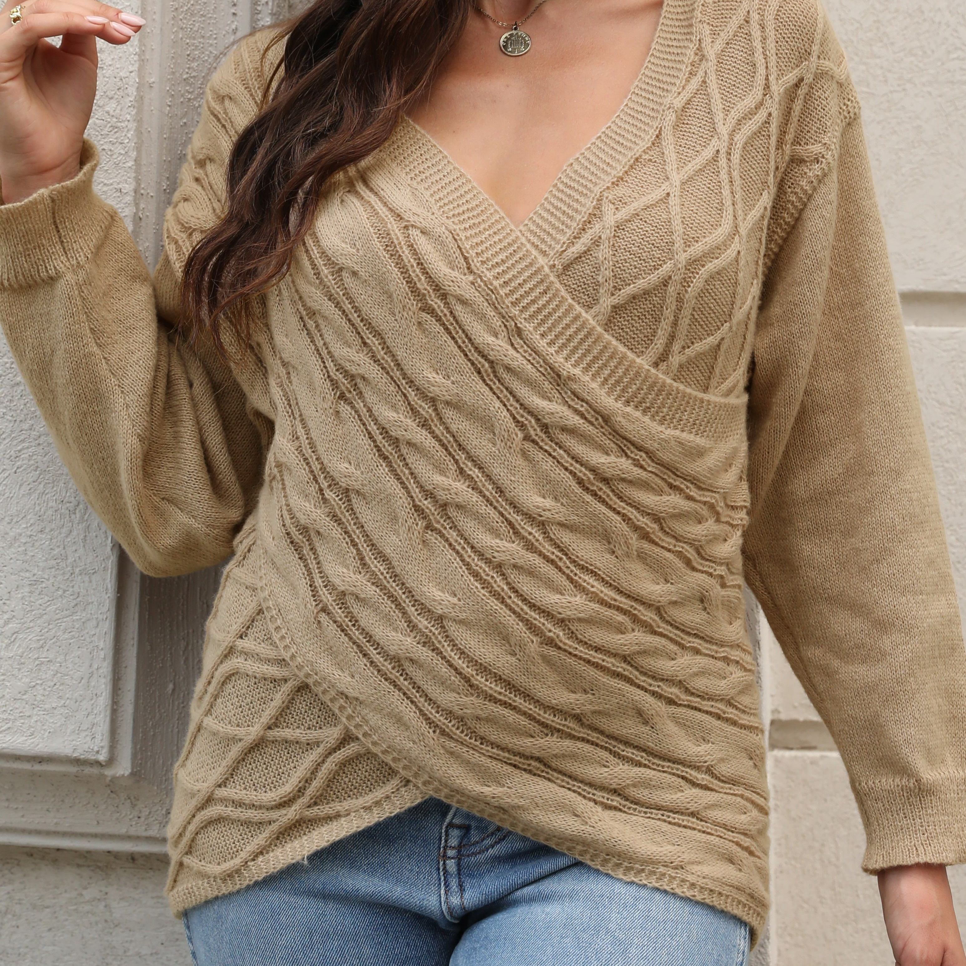 Plus Size Rib Knit Pocket Oversized Cardigan, Women's Plus Slight