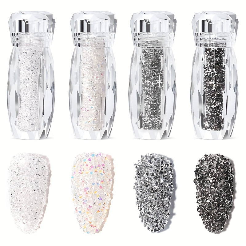 glitter pixie nails crystal micro beads