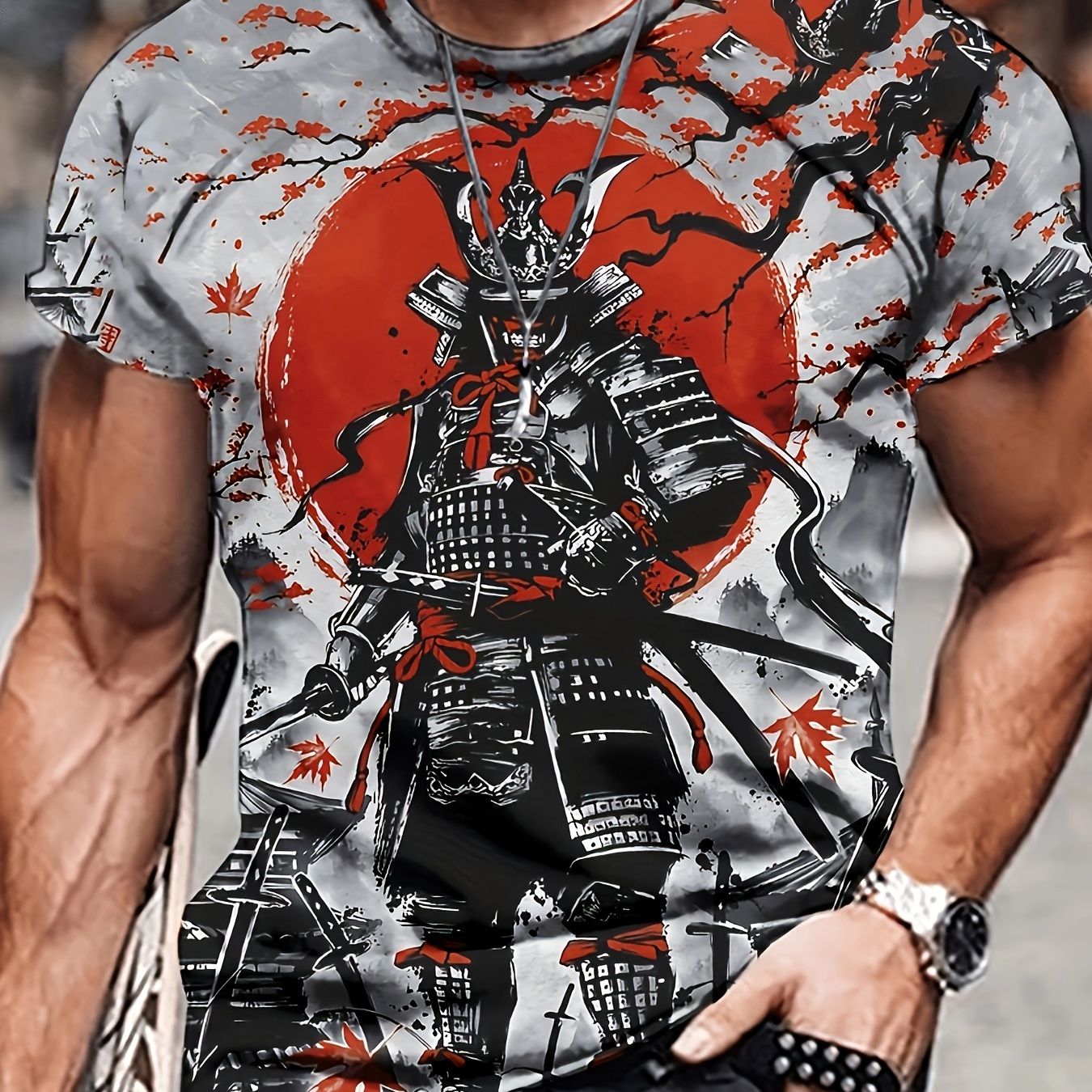 

Men's Soldier Print T-shirt, Casual Short Sleeve Crew Neck Tee, Men's Clothing For Outdoor