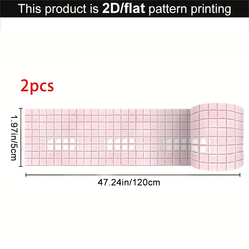 TEMU 2 Rolls Ivn Self-adhesive Transparent Window Lattice Tape - Pink Checkered Pvc Suitable For Home Renovation, Covering, Masking Tape Suitable For
