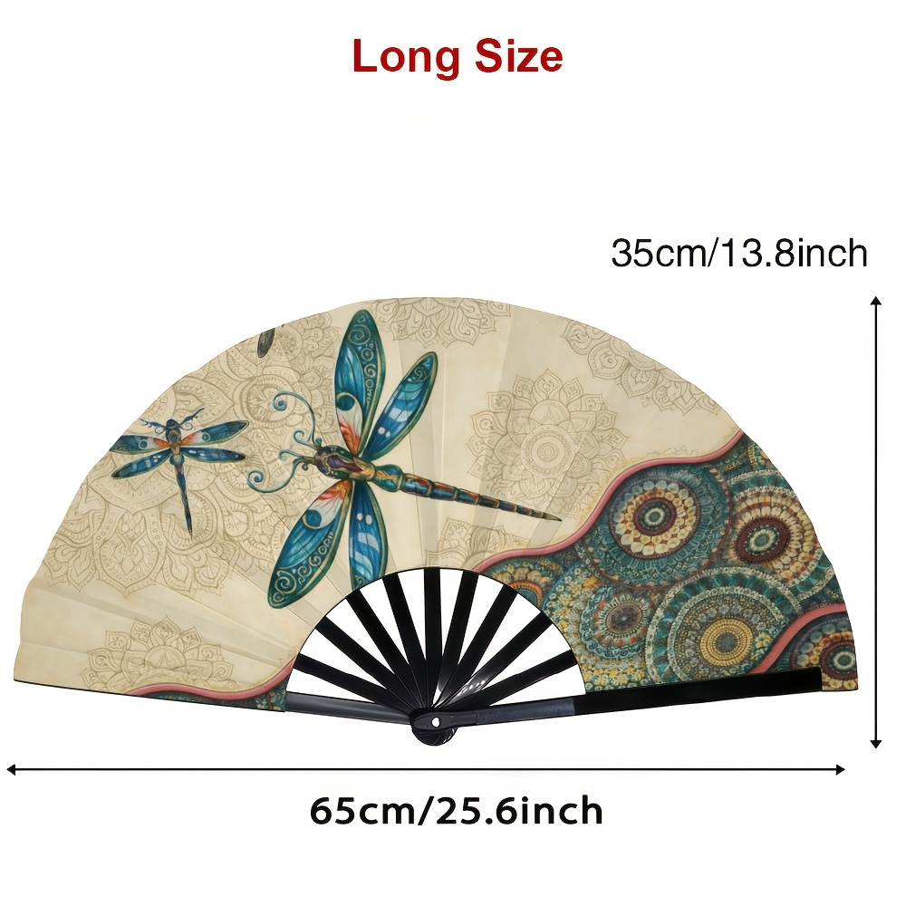 TEMU ["Trendy da Donna] Pieghevole in Plastica con Motivo Geometrico Retro Libellula, per Feste Estive, Decorazione Bar, Articolo Trendy, Regalo per