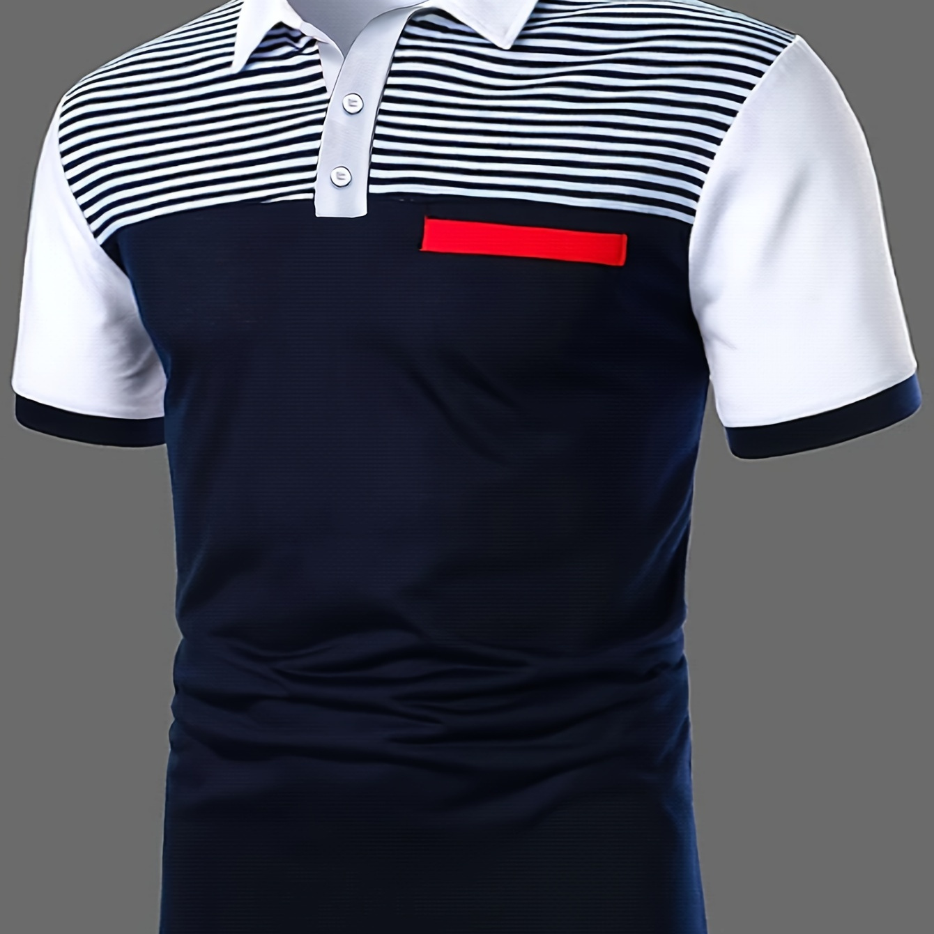 

Men's Stripes Graphic Print Golf T-shirt For Summer, Trendy Casual Short Sleeve Tennis Tees