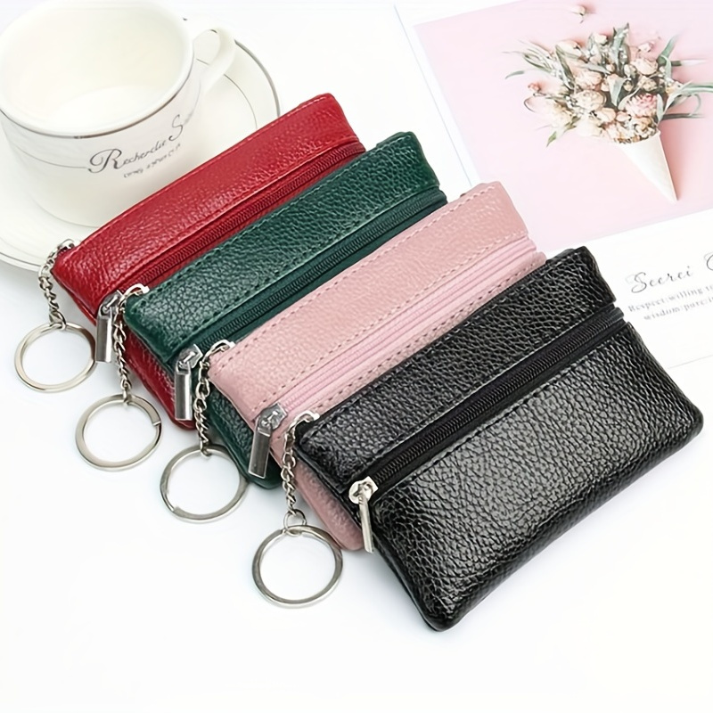 Mini Vintage Zipper Coin Purse, Portable Clutch Bag, Versatile Keychain Bag  With Keyring - Temu Japan