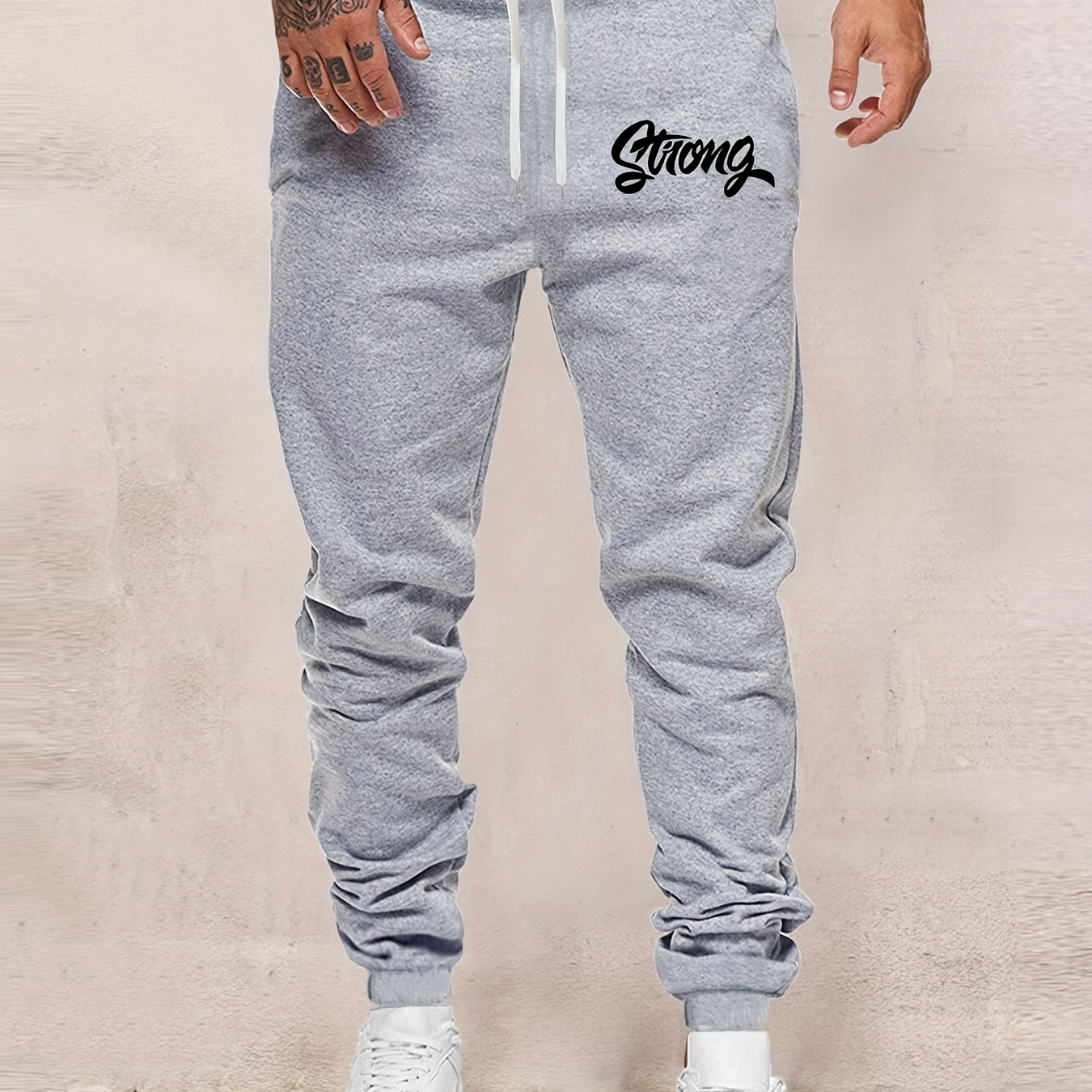 ''Cookies'' Print, Men's Drawstring Sweatpants, Pocket Casual Comfy Jogger Pants