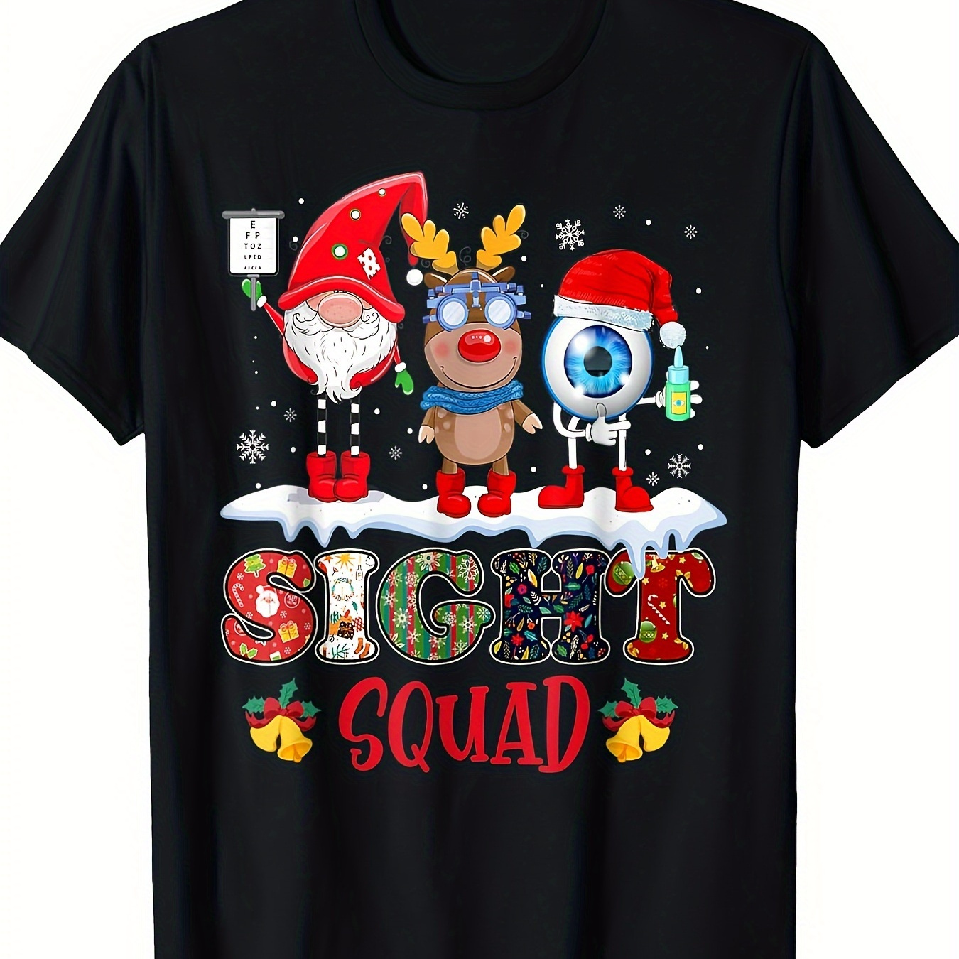 

Funny Sight Squad Reindeer Santa Christmas T-shirt - 220g 100% Cotton