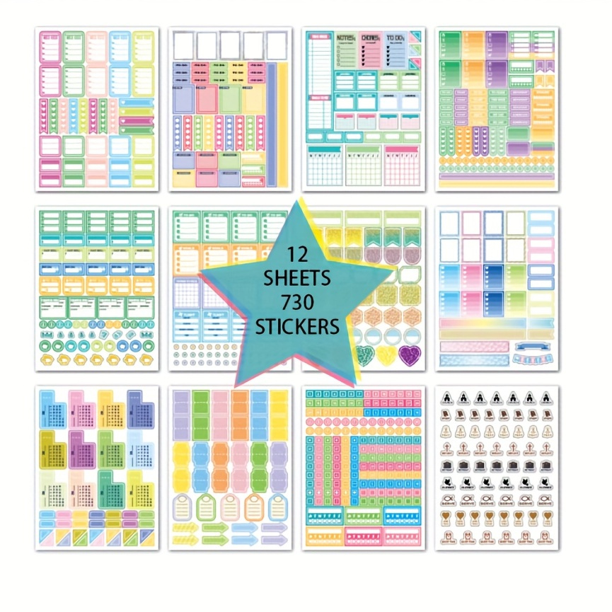 Aesthetic Planner Stickers Fun Planning / 1345 Monthly - Temu