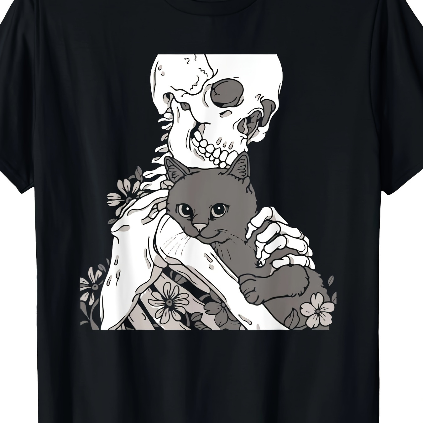 

Skeleton Holding A Cat Shirt Lazy Halloween Costume 220g 10000 Links