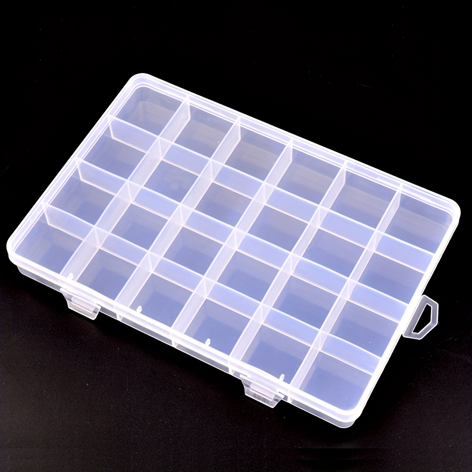 4 pcs 4 Pcs 28 Grids Bead Organizer Containers 22.5x13.3x1.4cm Transparent  Plastic Organizers Storage Box for Nail Art Small Findings Parts