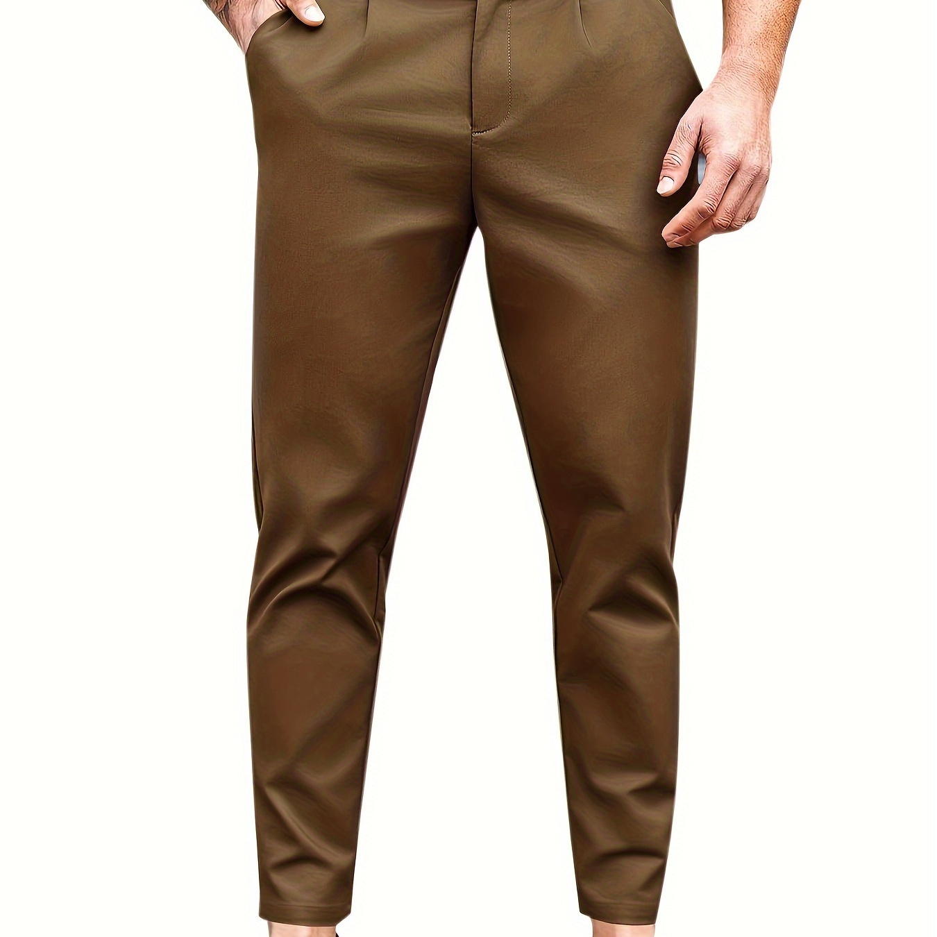 

Mens Chino Pants Slim Fit Flat Front Stretch Skinny Tapered Dress Pants Casual Trousers