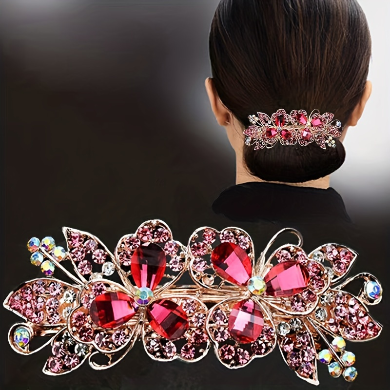 Hair Clip Female Back Head Clip Rhinestone Elegant Head Jewelry Ponytail Clip Hair Accessories