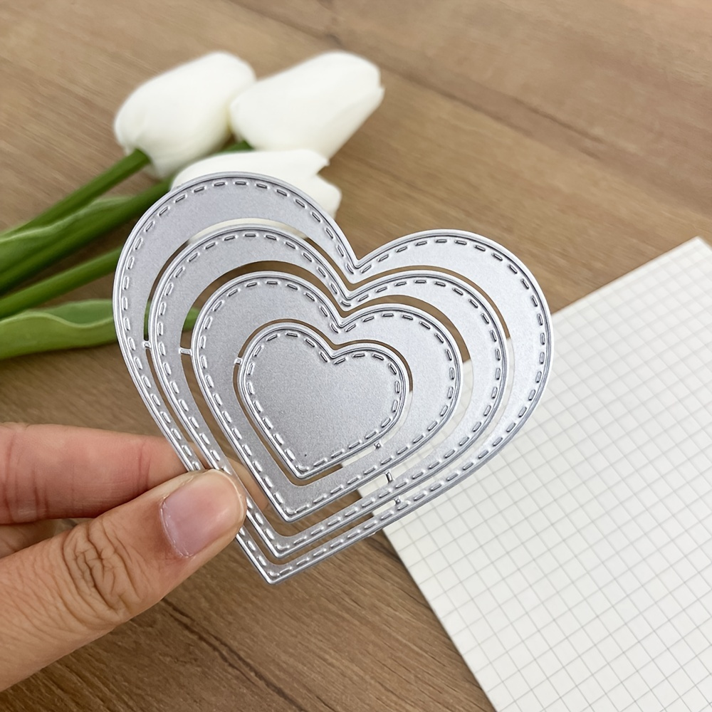 

Coeur de coeurs matrices de découpe en métal pochoirs pour bricolage Scrapbooking décoratif gaufrage cartes en papier travaux manuels