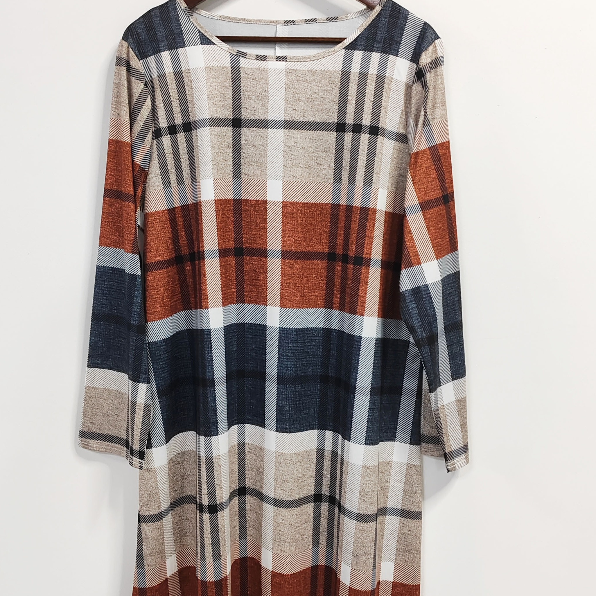 

Women's Long Sleeve Round Neck Print Dress