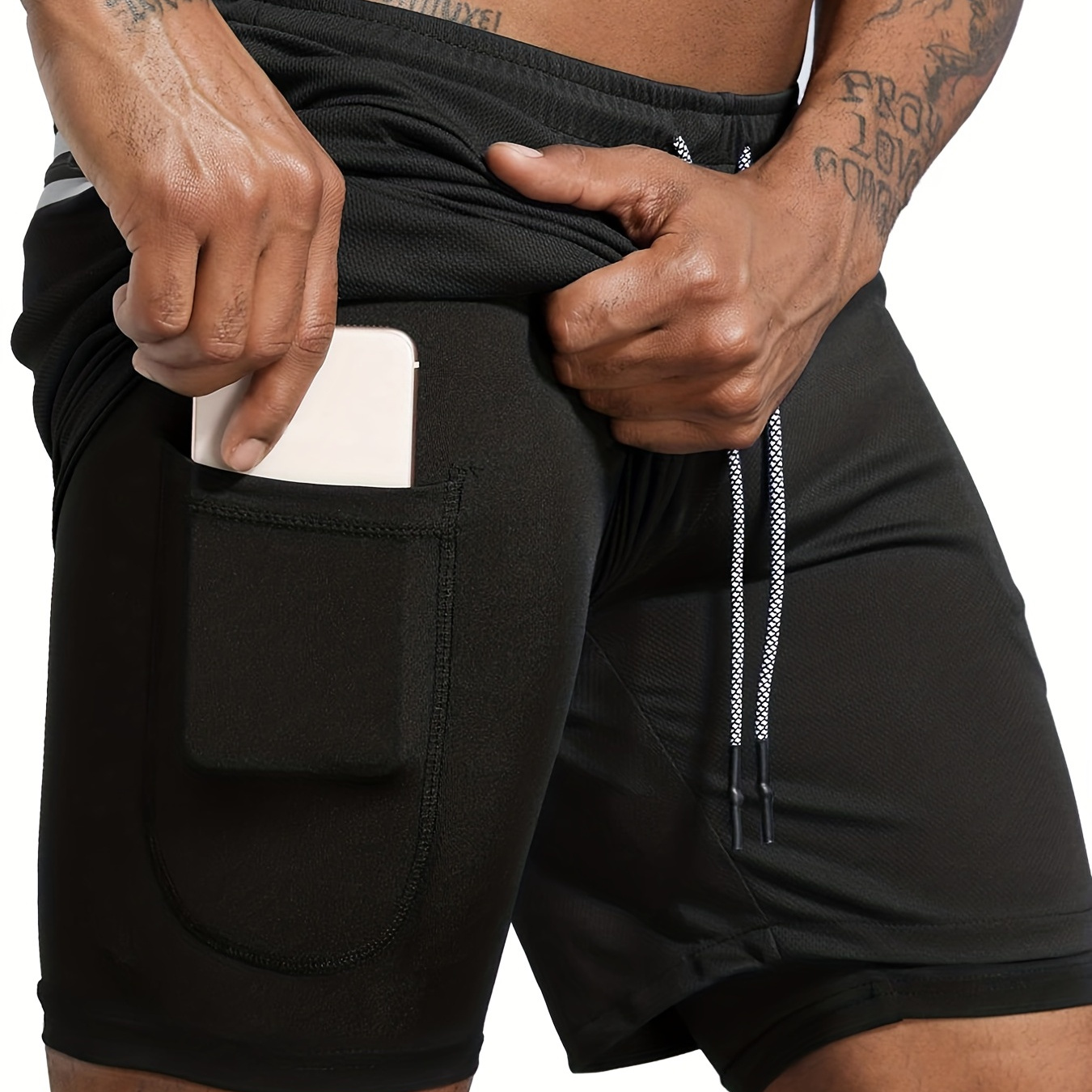 

Quick Dry Athletic Running Shorts With Dual Pockets For Men - Stretchy And Comfortable Workout Bottoms
