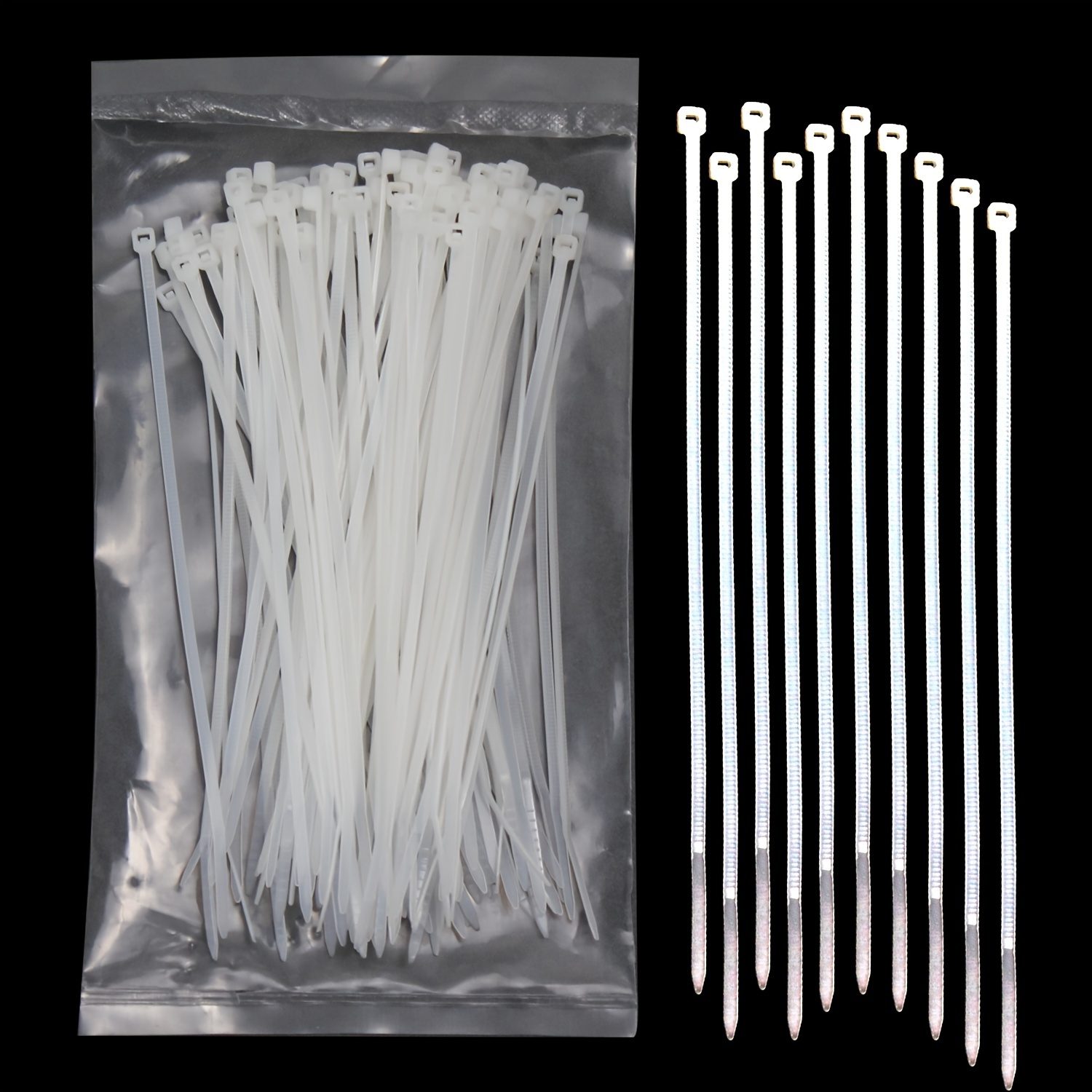 

100pcs 6 Inch Cable Zip Ties Heavy Duty, Durable Self-locking Wire Ties, 18lbs Tensile Strength For Home, Garden, Garage, Workshop, Etc.(white)