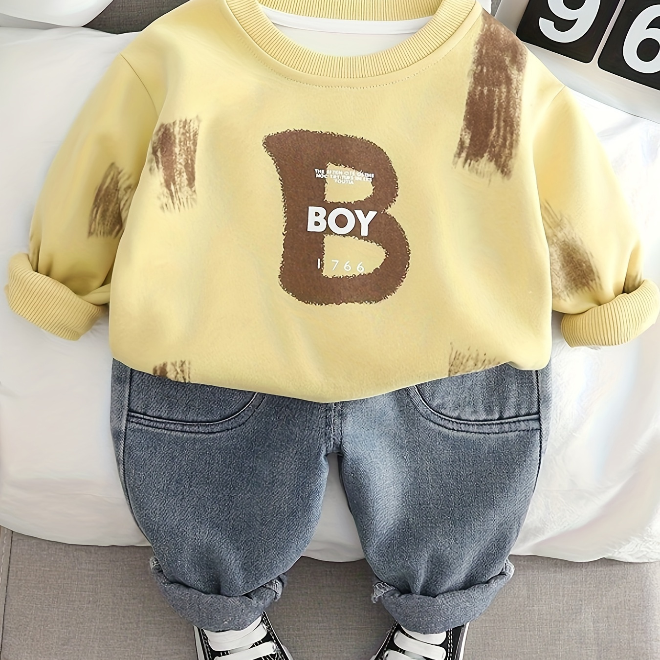 

Boys' 2- Outfit, Long Letter Sweatshirt And Pants, , , /, Regular Fit, Top & Bottoms, For