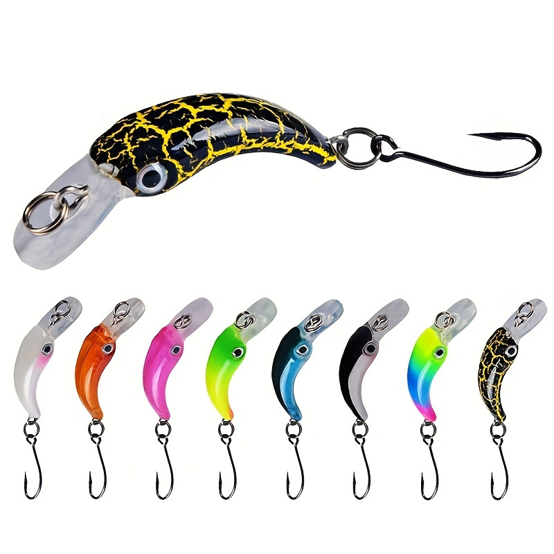 

8pcs Mini Sinking Minnow Fishing Lure - 3.8cm/1.5in, 1.5g - Sharp Hook Crankbait For Trout, Pike, And Bass Fishing - Artificial Hard Bait With Lifelike Action And Realistic Design