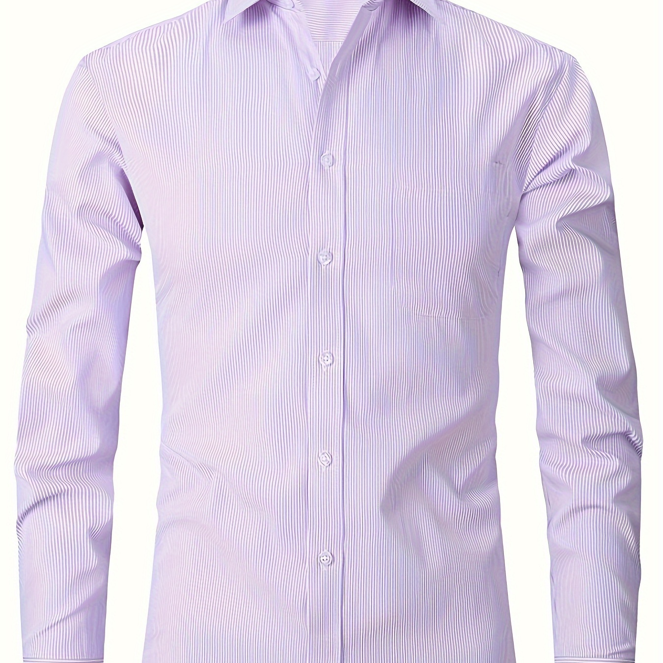 

Spring And Autumn Men's Business Dress Shirt, Men's Solid Comfortable Long Sleeve Slim Fit Button Up Shirt