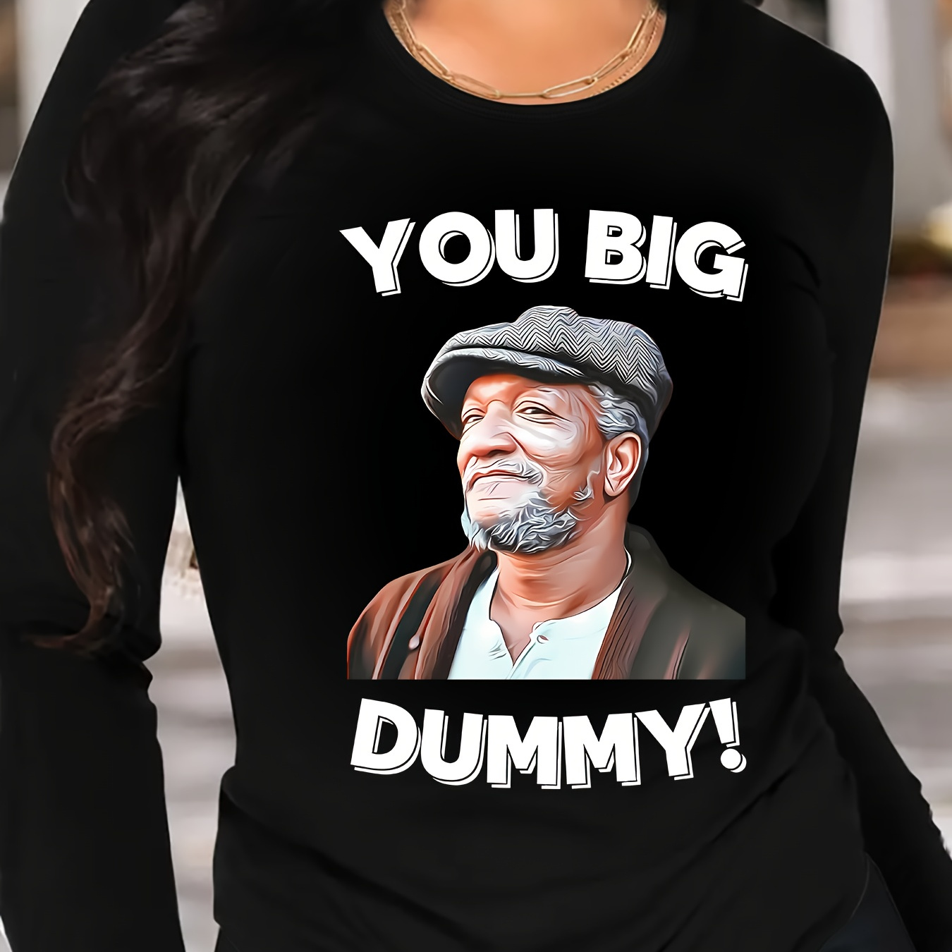 

'you Big Dummy' Graphic Long Sleeve T- For Men - , Stretchy Polyester, , Round