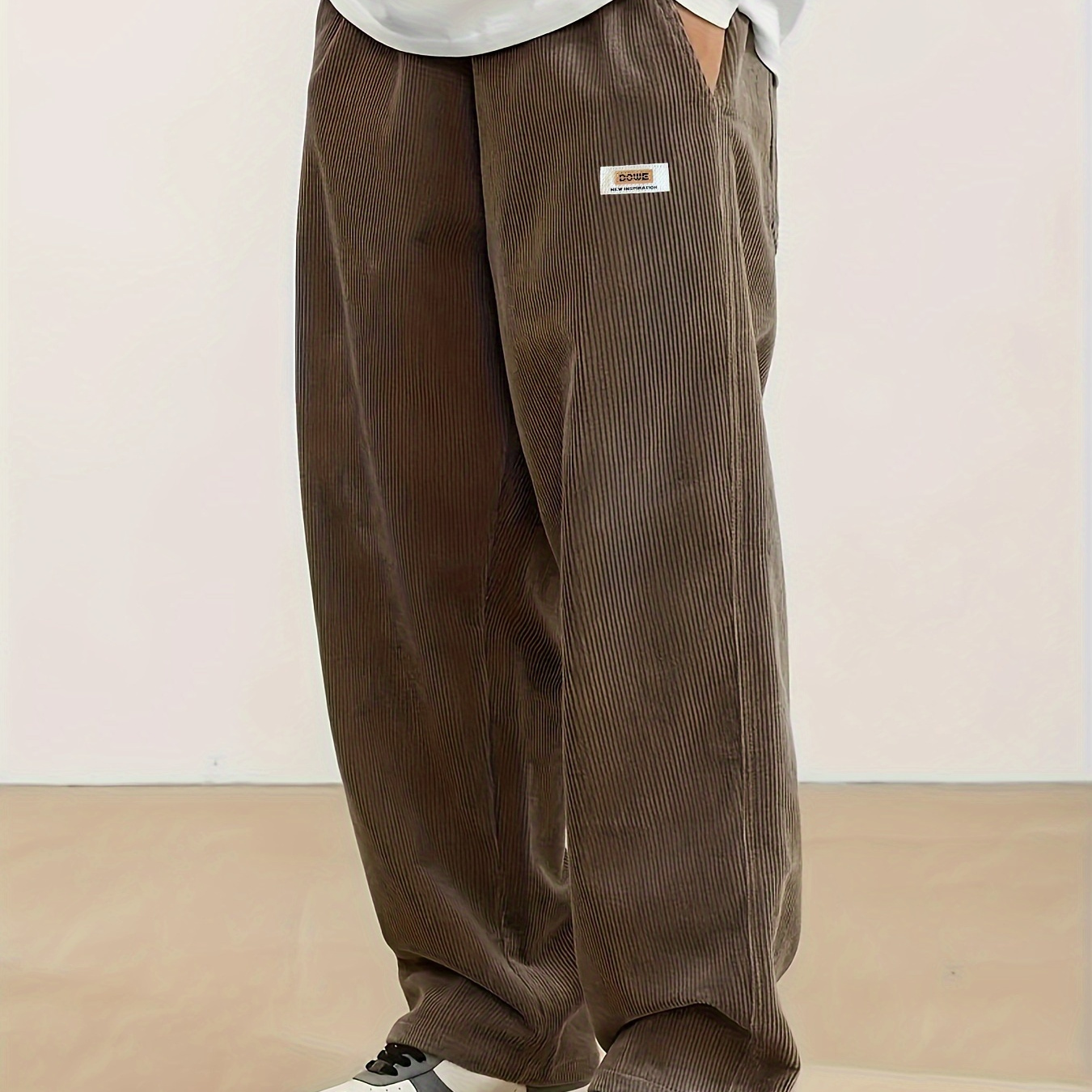 

Boys Casual Solid Color Corduroy Trousers, Loose And Soft Comfortable Straight Long Pants, Boys Clothes Outdoor