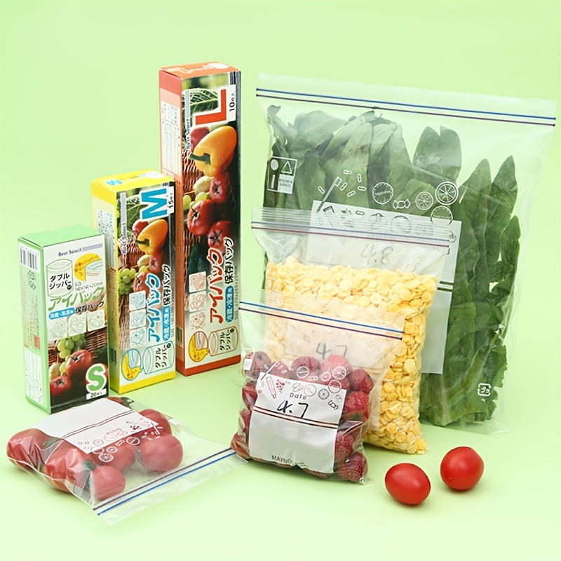 Reusable Food Storage Bags, Double Rib Fresh-keeping Bags, Fruit And  Vegetable Freezer Bags, Thickened Sealed Bags, Refrigerator Sub-packaging  Dense Bags, Extractable Food Bags, Kitchen Supplies - Temu