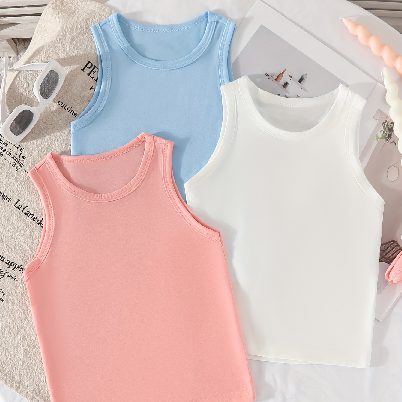 4er Pack Crop Tank Tops Für Damen - Baumwolle Spag Produktbild-Vorschau 5