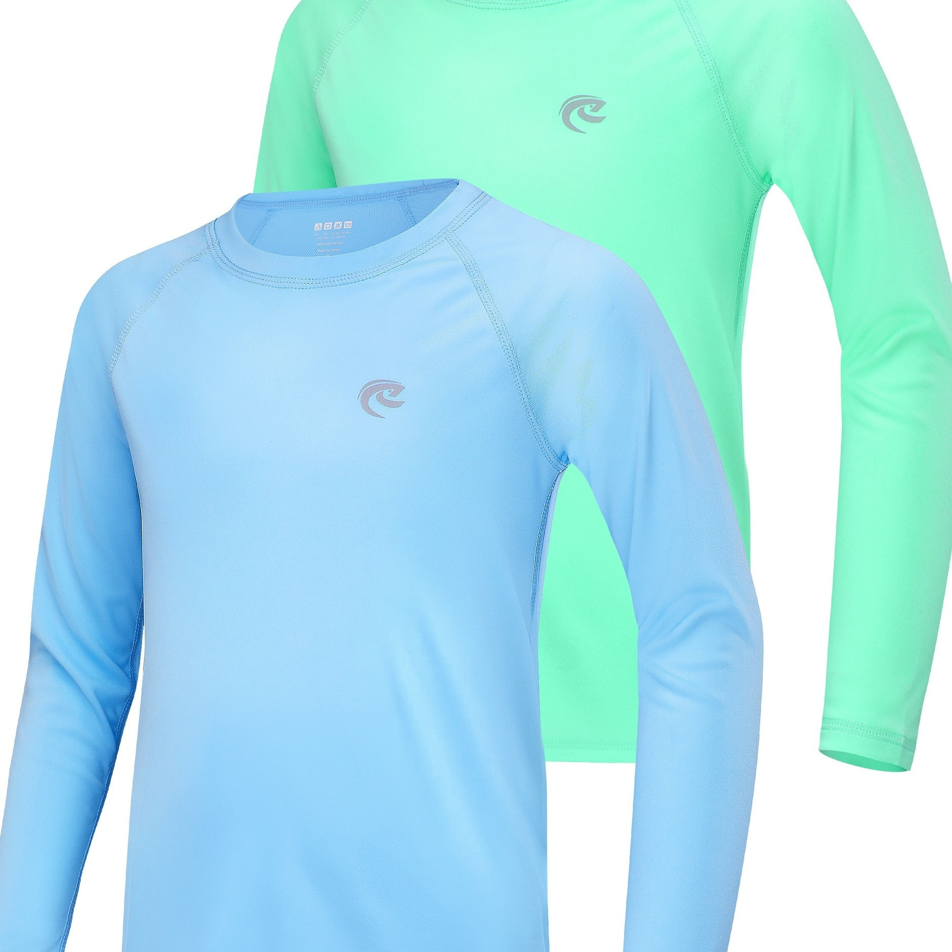 

Kids Fishing Sun Uv Shirt - 1 Or 2 Pack Outdoor Boys Long Sleeve Lightweight Running Swimming Rash Guard Shirts