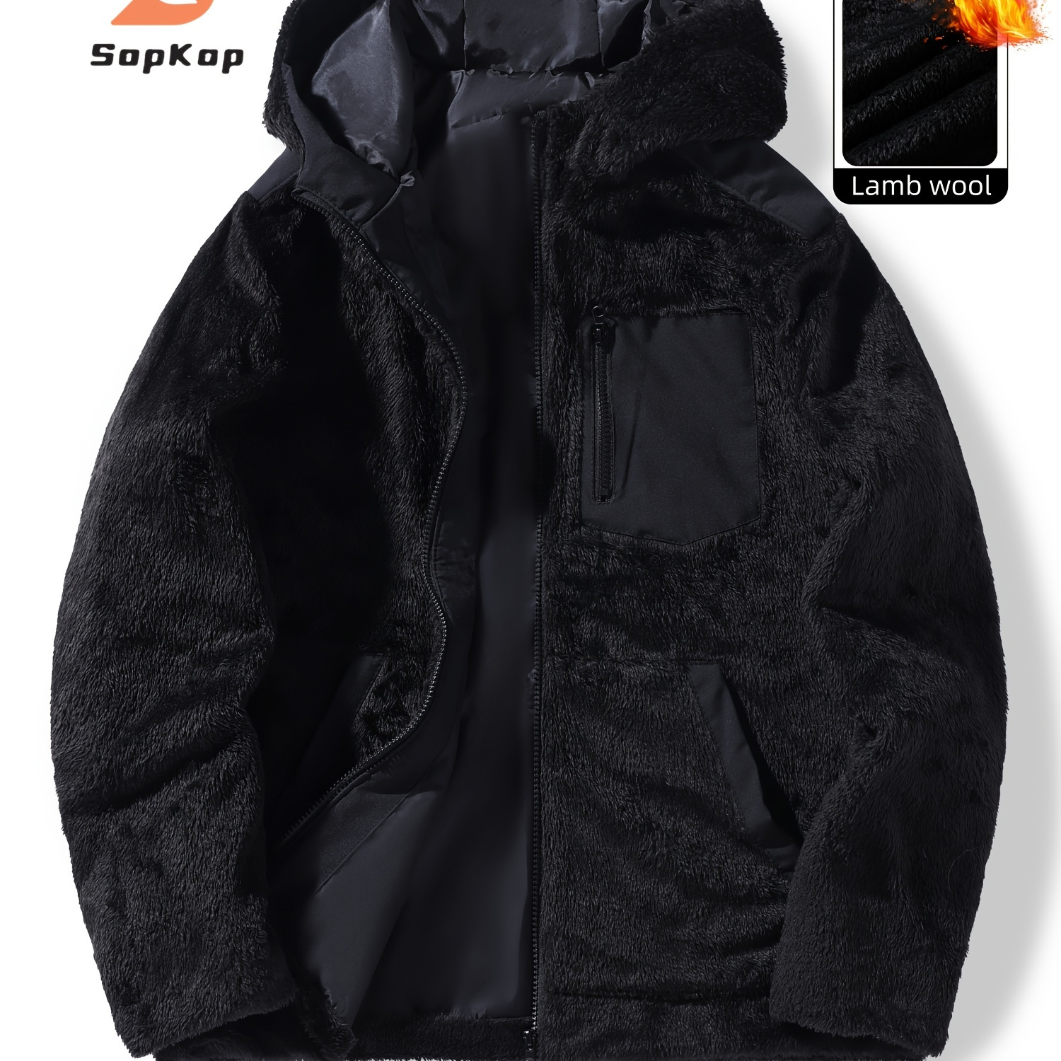 

Sopkop Men' Hooded - , Fleece-lined Outerwear Unique