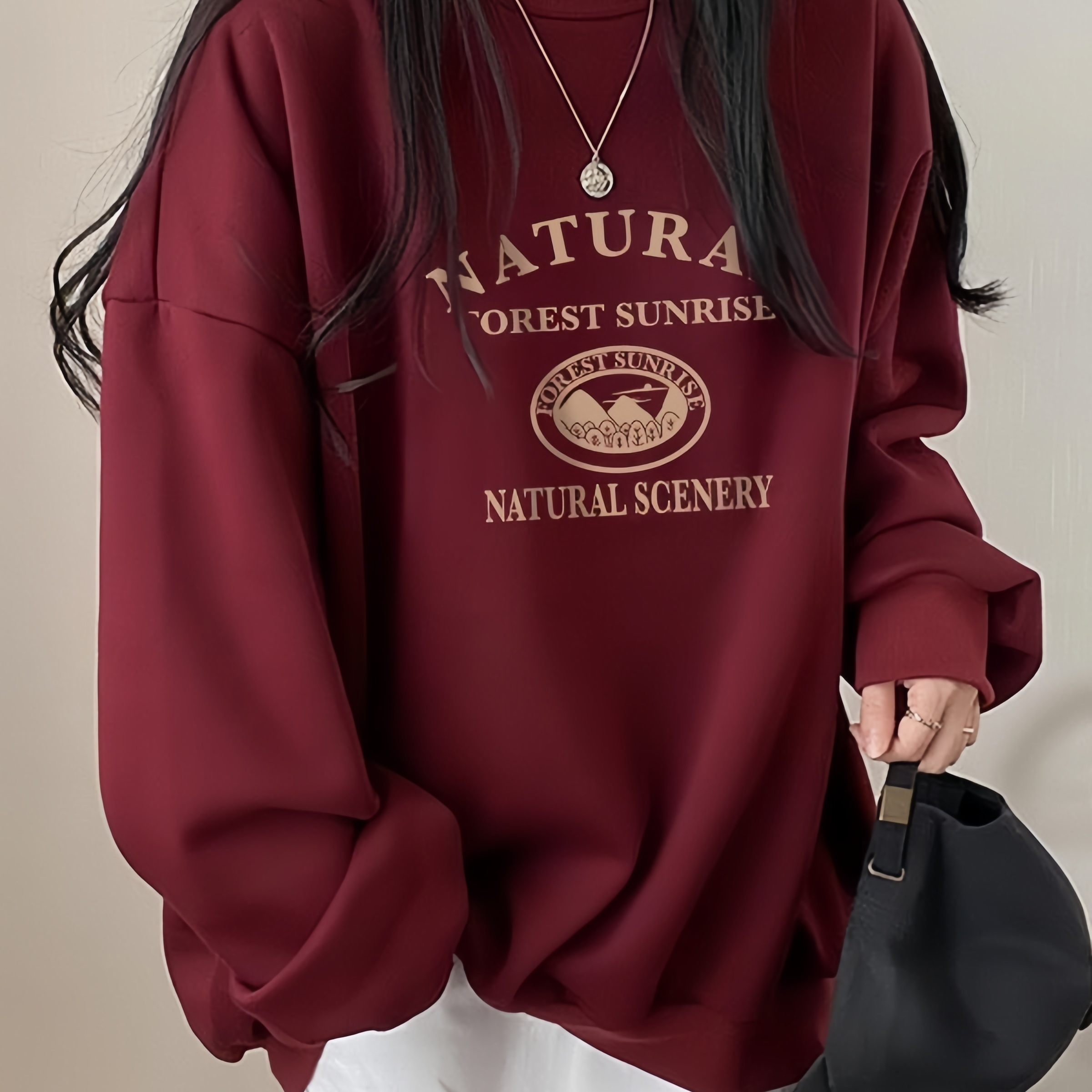 

Sweatshirt For Women - , Long Sleeve Drop Shoulder , For Fall And , ,