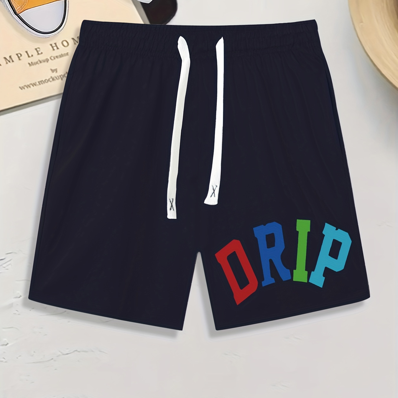 quality Drip'' Impresión Pantalones Cortos Cómodos Sueltos - Temu