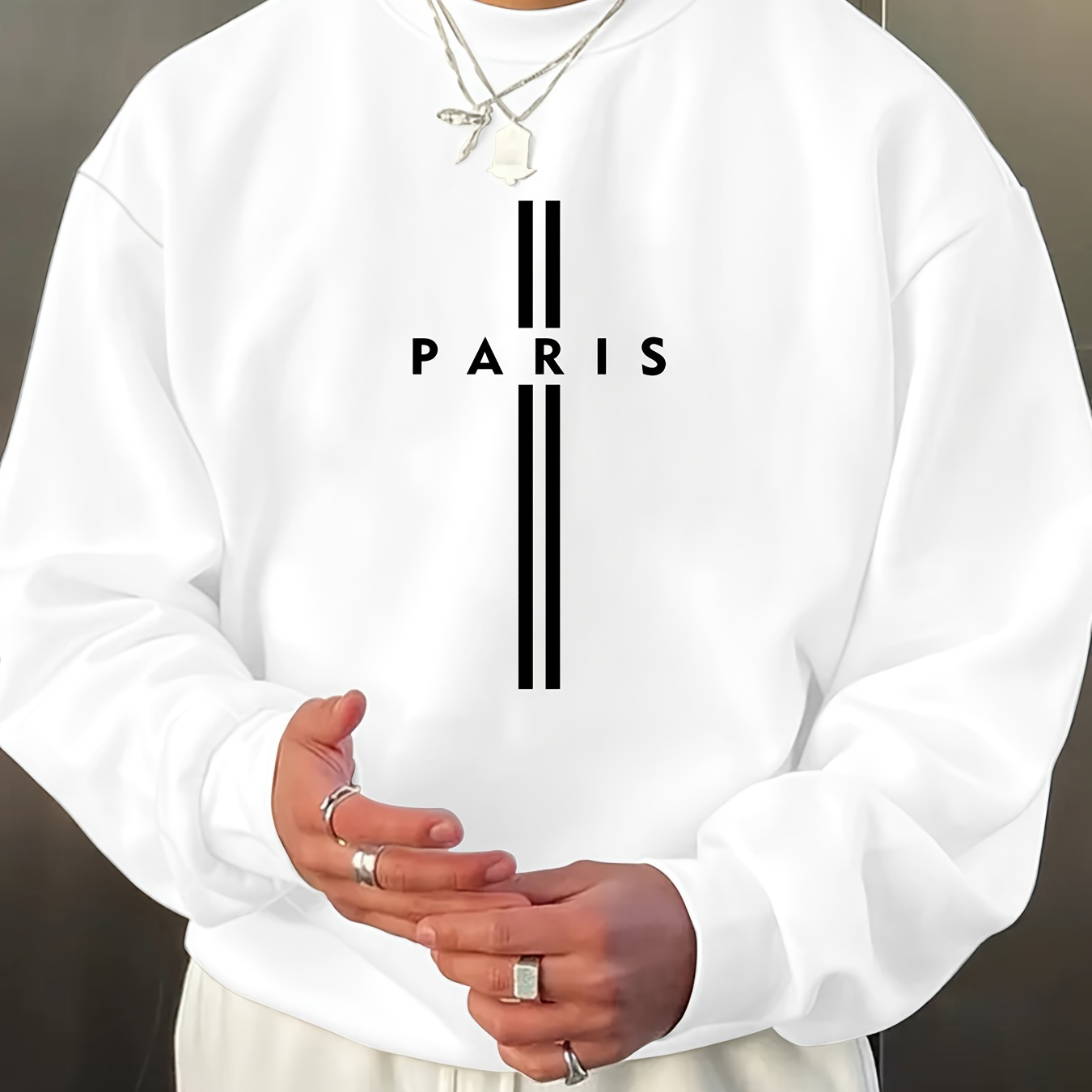 

Men's And Women's Trendy Creative Paris Print Round Neck Sweatshirt