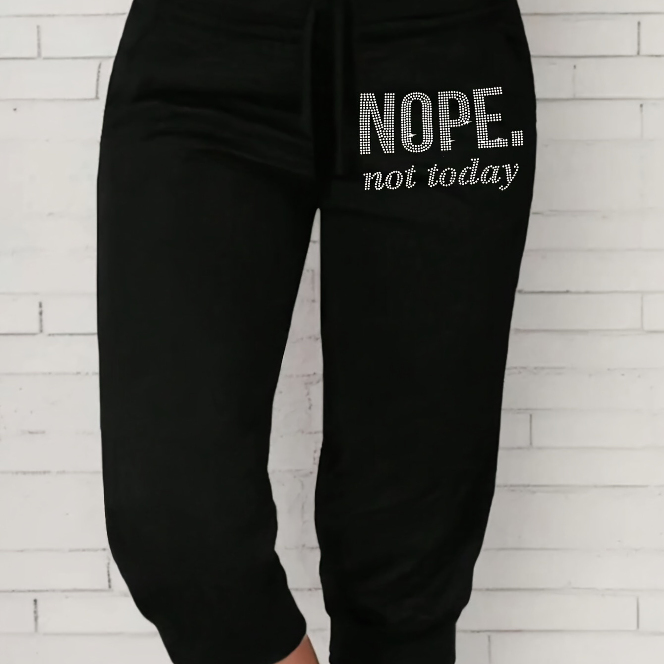 

Letter Pattern Fitted Bottom Joggers, Casual Sporty Pants For Spring & Fall, Women's Clothing