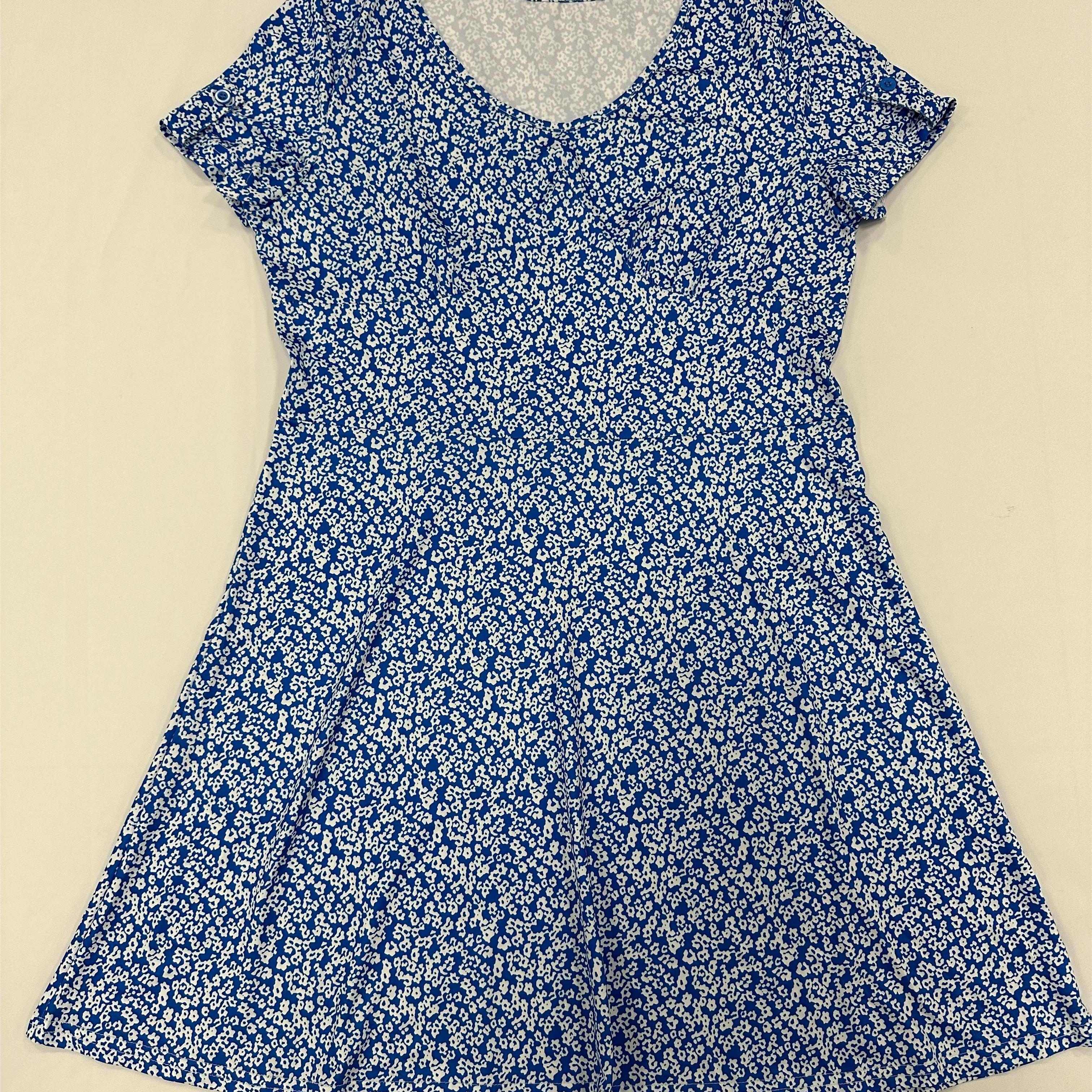 

Ditsy Floral Print A-line Dress, Elegant Short Sleeve Dress For Spring & Summer, Women's Clothing